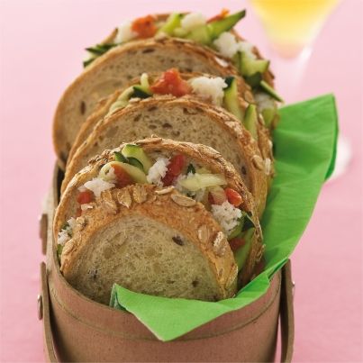 Petits sandwiches croustillants au crabe, crème fouettée à la Bière de Printemps