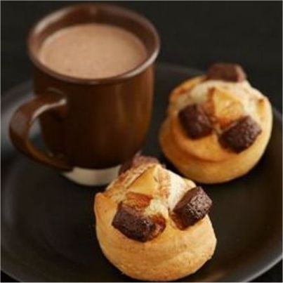 Scones chocolat caramel et leur chocolat chaud