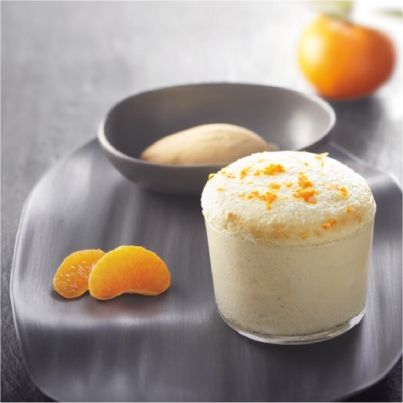 Soufflé chaud à la clémentine de Corse, crème glacée au café arabica