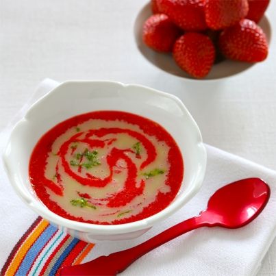 Soupe de Fraises du Périgord IGP, marbré de chocolat blanc