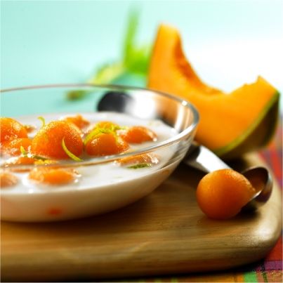 Soupe de melon Philibon au lait de coco