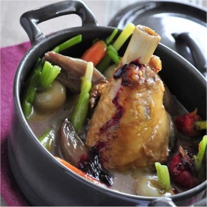 Souris d'agneau confite à la confiture de cassis