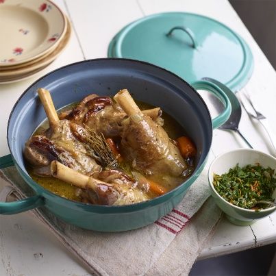 Souris d'agneau mijotées et gremolata à l'orange