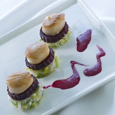 Coquilles Saint-Jacques aux Poireaux et Betteraves