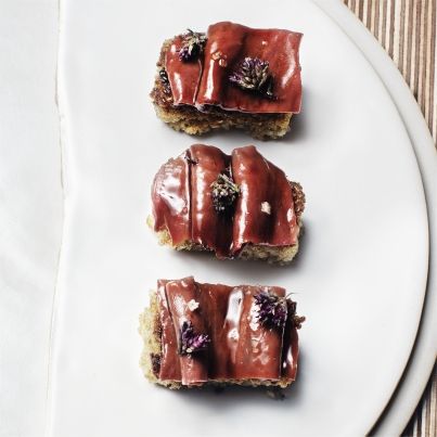 Sushi de freekeh et cœur de veau laqué aux feuilles de citron