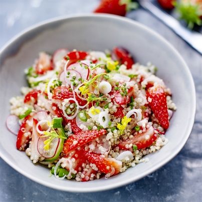 Taboulé de quinoa aux fraises de France