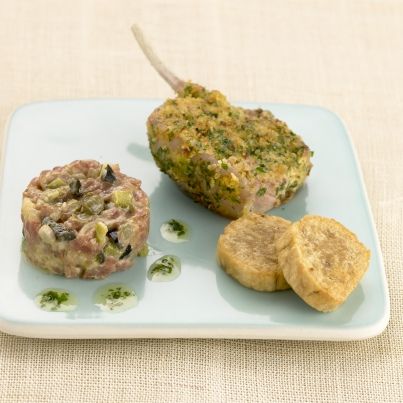 Cuit-cru d'agneau aux herbes et aromates