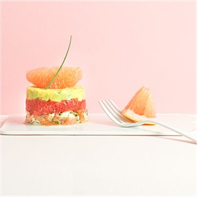 Tartare de crevettes, pamplemousse de Floride et avocat