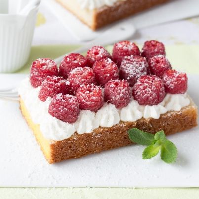 Tarte express sans cuisson Quatre-quarts framboise menthe et noix de coco