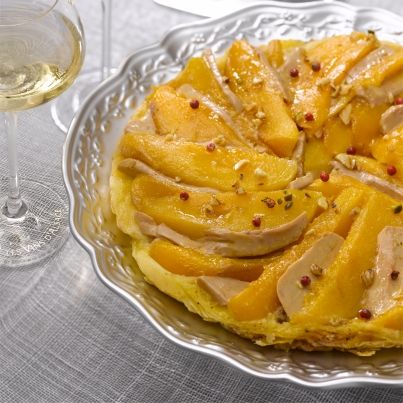 Tarte Tatin à la mangue et au foie gras