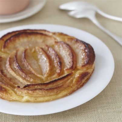 Tartelette cacao pomme cannelle, crème fouettée à l'arôme de vanille