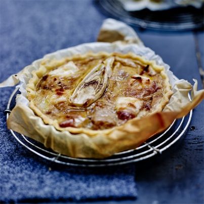 Tartelettes à la fondue d'endives, poireaux et fromage de chèvre