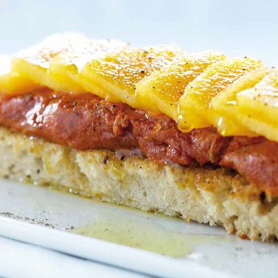 Tartine de Kaki Persimon à la sobrasada