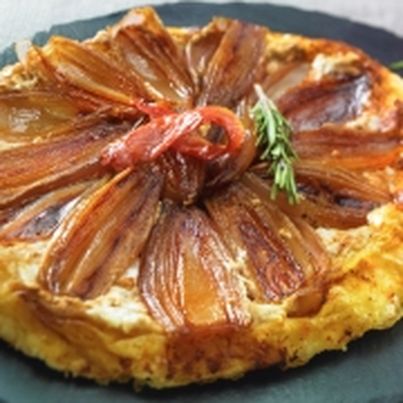 Tatin d'Echalotes Balsamique et Chèvre Frais