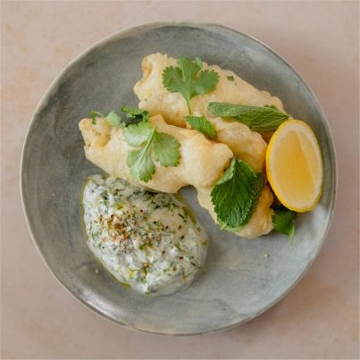 Tempura de lieu noir sauce mayonnaise ou yaourt