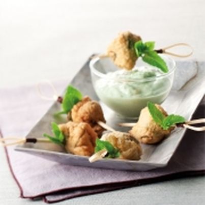 Tempuras d'escargots à la menthe et crème d'artichaut