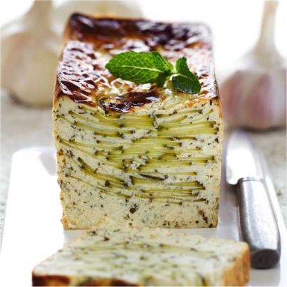 Terrine courgette-chèvre, ail et menthe