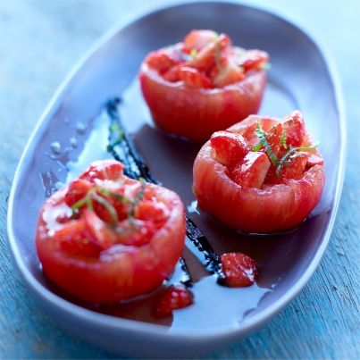 Tomates farcies aux fraises