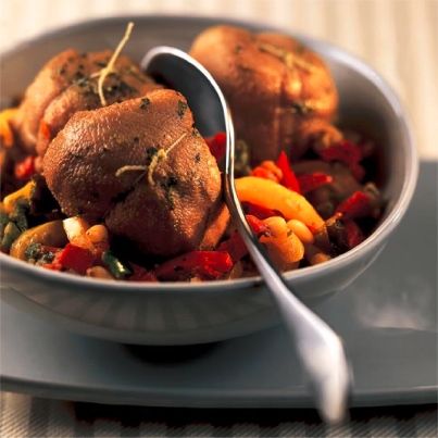 Tripoux d'agneau aux poivrons