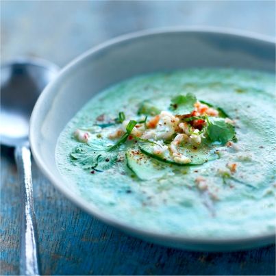 Velouté de concombre à la menthe et à la coriandre