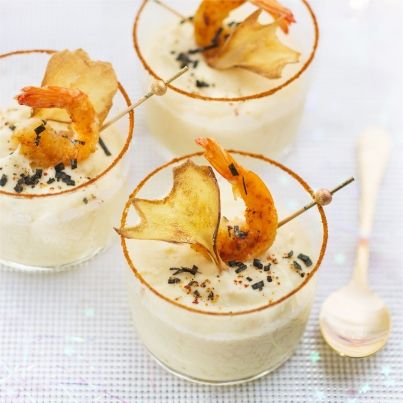 Velouté de panais et crevettes