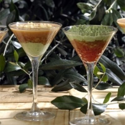 Verrine glacée au pain Banette Moisson et à la tomate