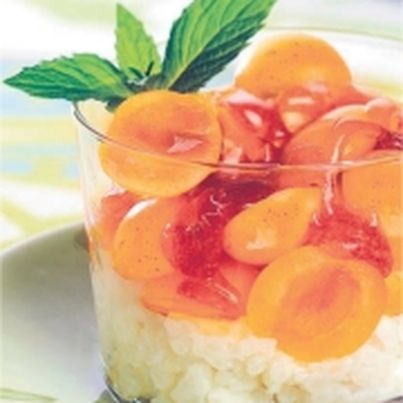 Verrines de riz au lait aux mirabelles de Lorraine