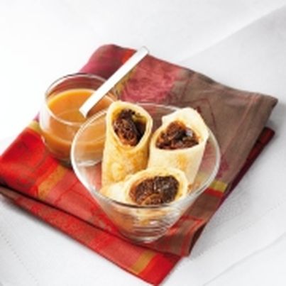 Wraps sucrés aux fruits secs et caramel au beurre salé